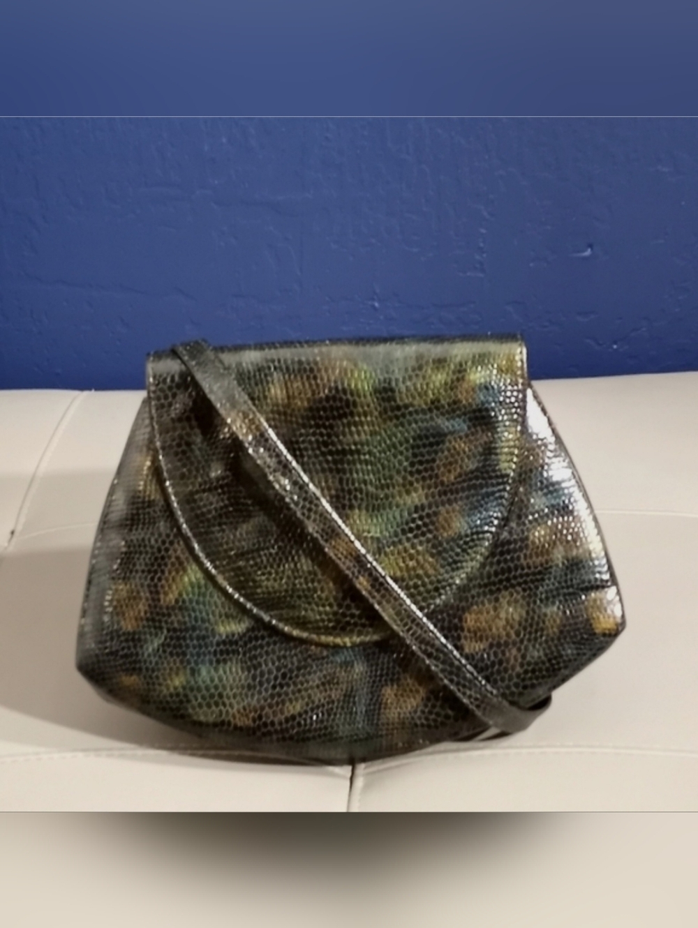 Final Sale  - Unique ALBERT NIPPON Green Snakeskin Shoulder Bag